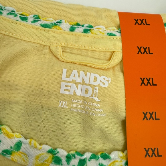 Lands End Knit Short Pajama Set Women XXL NEW Yellow Floral 2 Piece Soft Stretch - Picture 4 of 7